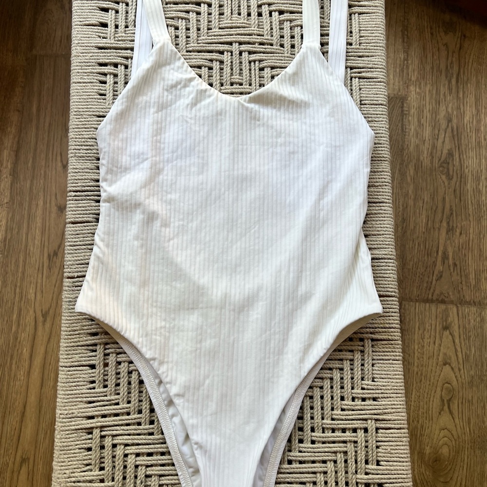 Vitamin A White Ribbed One Piece Swimsuit